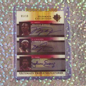 Michael Jordan * Lebron James * Julius Erving Autograph REPRINT NOVELTY Card